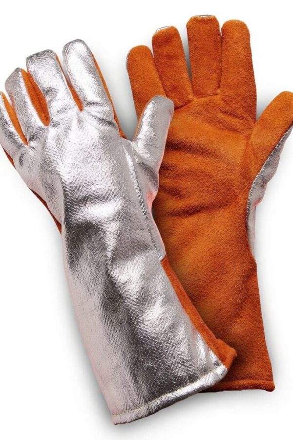Aluminised Leather Hand Gloves